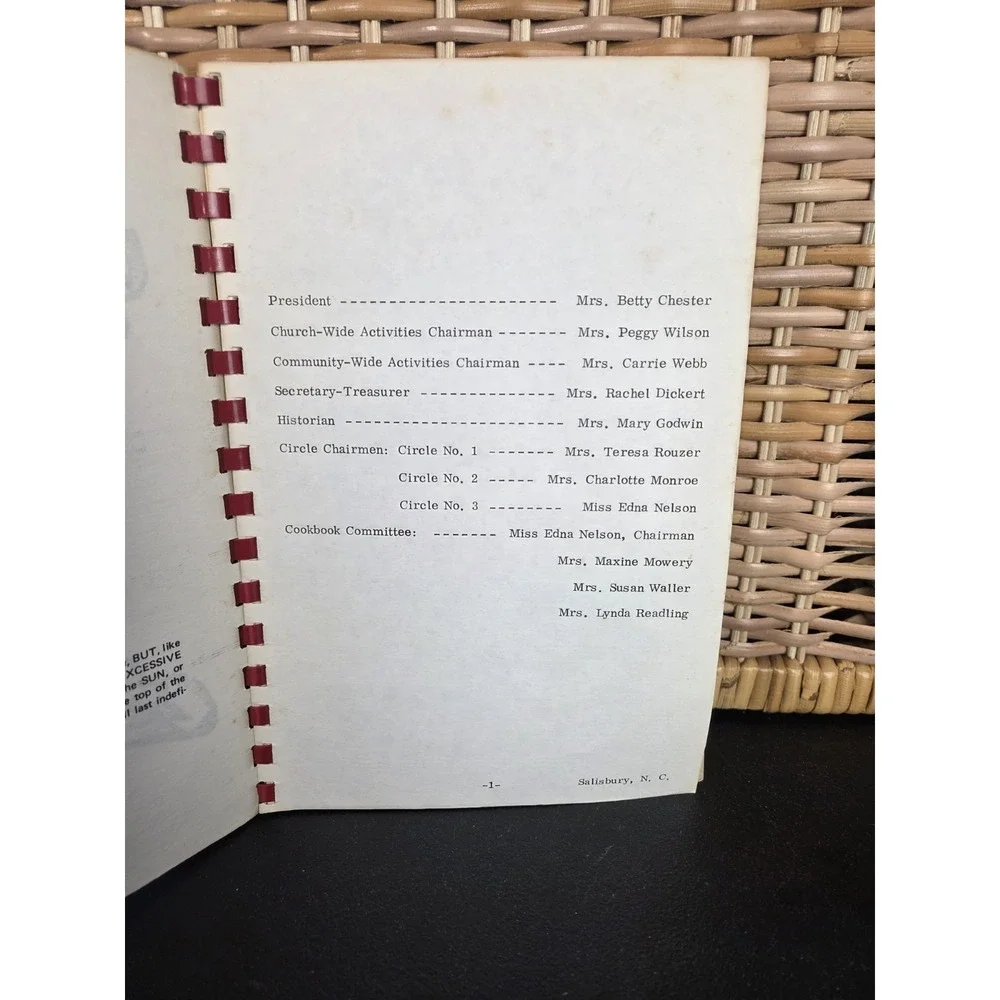 John Calvin Presbyterian Church Salisbury North Carolina Cookbook 1976‎